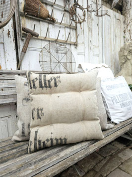 VERKAUFT Mar 14.05. HEIM Stuhlkissen Sitzkissen aus antikem Leinen 40x40