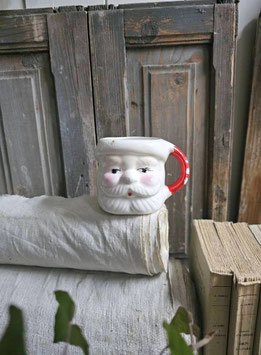 sehr alte Weihnachtsmann Tasse Keramik Weihnachtstasse bemalt