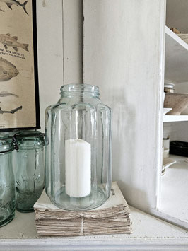 VERKAUFT Stu 26.05. uraltes großes Einmachglas PICKLE JAR pastellhellblau - perfekt als Windlicht!