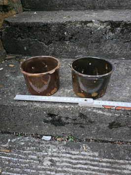 VERKAUFT Lar 09.07. antikes franz Käsesieb dunkelbraun