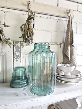 uraltes großes Einmachglas PICKLE JAR aqua wasserblau - perfekt als Windlicht!