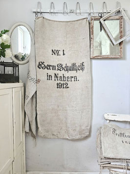 VERKAUFT Car 09.08. No.1 SCHULTHEIß antiker Getreidesack Leinensack Mehlsack