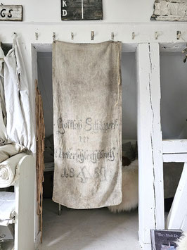 VERKAUFT Ets 20.04. GOTTLOB 1889 antiker Leinensack Mehlsack Getreidesack