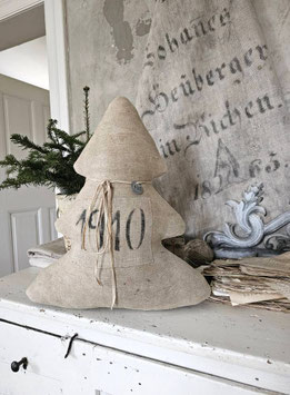 VERKAUFT Sho 05.11. BAUMKISSEN aus antikem Leinen 1910