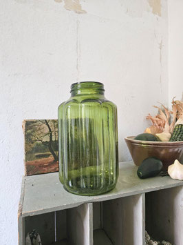 VERKAUFT Got 10.04. uraltes großes Einmachglas PICKLE JAR moosgrün - perfekt als Windlicht!