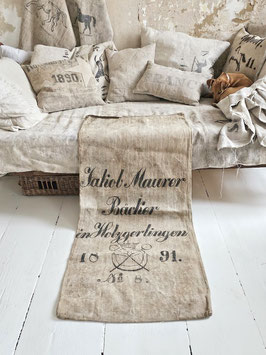VERKAUFT Ets 06.12. BÄCKER Krone 1891 traumschöner antiker Leinensack Getreidesack Mehlsack
