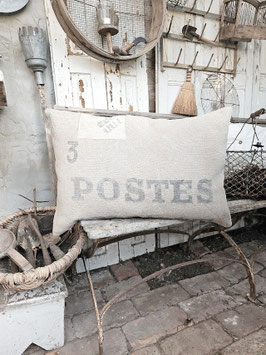VERKAUFT Lar 13.08.   POSTES FRANCE WARREIN- 60x40cm franz Postsack Leinenkissen