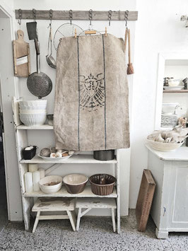 VERKAUFT Wid 24.08. TWOFACE KPA 1912 antiker Getreidesack Leinensack Mehlsack blaue Streifen
