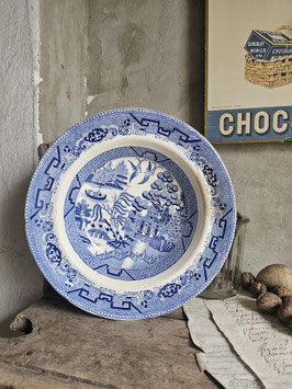 antiker Suppenteller STONE CHINA blaues Dekor