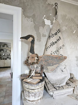 1xVERKAUFT Mar 10.01. uralte Wildgans Lockgans Holz bemalt lebensgroß