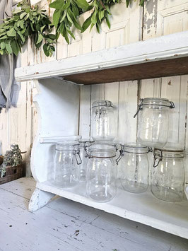 3erSET 1L  LE PARFAIT altes farbloses Weckglas aus Frankreich