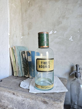 TINCT. ADONIS antike grosse franz Apothekerflasche