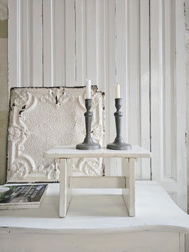 VERKAUFT Stu 12.10. uralter Hocker Schemel - alte weiße Farbe - shabbychic