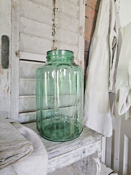 VERKAUFT 15.05. uraltes großes Einmachglas PICKLE JAR waldgrün - perfekt als Windlicht!