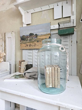 VERKAUFT Hal 01.06.  Pickle Jar uraltes Bindeglas 15L Windlicht? pastelliges meerblau aqua