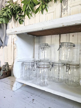 3erSET 1L  LE PARFAIT altes farbloses Weckglas aus Frankreich