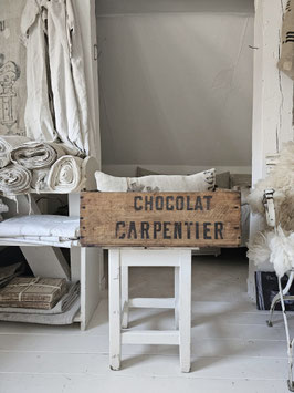 VERKAUFT Kah 19.12. GROSSE antike Transportkiste Kiste CHOCOLAT CARPENTIER aus Frankreich