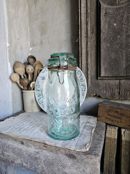 VERKAUFT Kle 25.06. 1L LA LORAINE antike Flasche Weckglas aus Frankreich - aqua