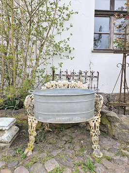 VERKAUFT Tri 10.04. grosse uralte Waschwanne dicht Zinkwanne oval Kinderbadewanne Pflanzwanne