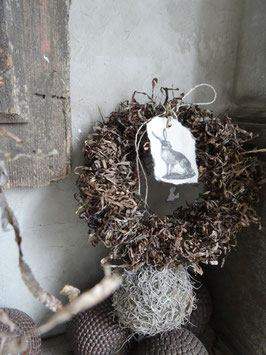 VERKAUFT Par 05.02. SEEGRAS-Kranz 20 cm WILDHASE