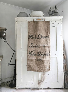 VERKAUFT Ets 08.08.  1856 antiker Leinensack Mehlsack