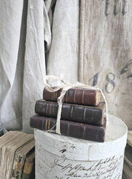 3erSET antike franz Bücher Gebetsbücher - brauner Ledereinband