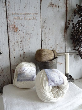 4xVERKAUFT Str 04.08. WOOL/COTTON-BLEND - DARK CREAM Altweiss von JEANNE D'ARC LIVING