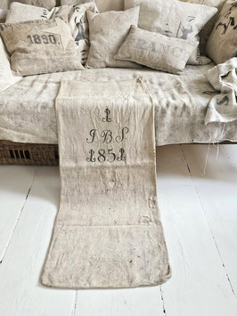 VERKAUFT Sig 11.11.  1851 antiker Leinensack Mehlsack Getreidesack