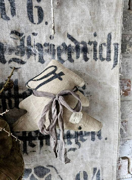 VERKAUFT Jah 08.11. Tannenbaum aus antikem Leinen Schrift (LI)