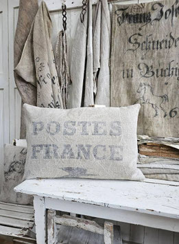 VERKAUFT Der 15.02. POSTES FRANCE LILLE Leinenkissen aus franz. Postsack 60x40cm