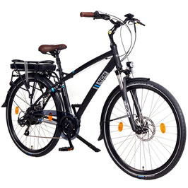 EPAC, NCM Hamburg 28" City E-Bike, 36 V 13 Ah 468 Wh Li-Ion Zellen Akku, mit mechanischen Scheibenbremsen, schwarz