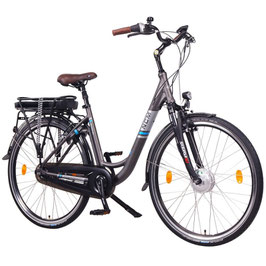 EPAC, NCM Munich N8C, 28" City E-Bike, 36 V 13 Ah 468 Wh Li-Ion Zellen Akku, mit Rücktrittbremse, anthrazit