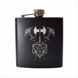 Dungeons and Dragons inspired Hipflasks - Dungeon Master Deadly Poison Dragon Sword Axe Drinking