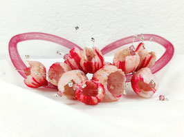 Tonblüten-Collier "Himbeere"