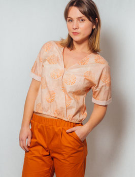 Shirt in Wickeloptik apricot