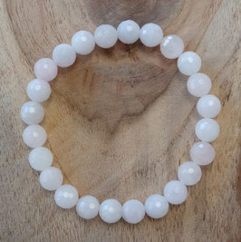 Bracelet Quartz Rose 8mm facettes