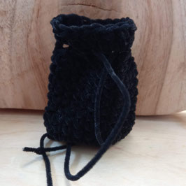 Pochette au crochet Velours Noir