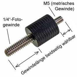 Rändeladapter 1/4"-außen-flex auf M5-außen-flex