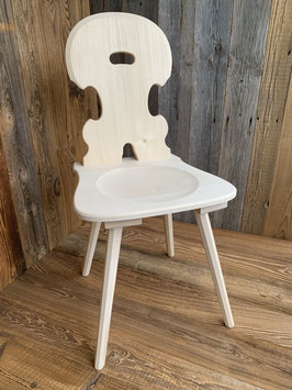 Stabelle Lindenholz, Lehne Linde, Sitz Ahorn, Beine Esche weiss,  roh