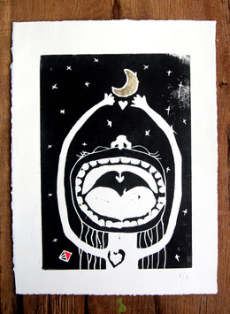 MONDGESANG mit blattvergoldetem Mond (Einzelstück)