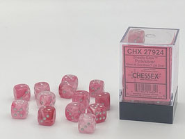Ghostly Glow Dice Box 36 Würfel Pink/silver