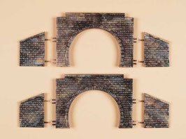 2 Tunnelportale , 2-gleisig, N