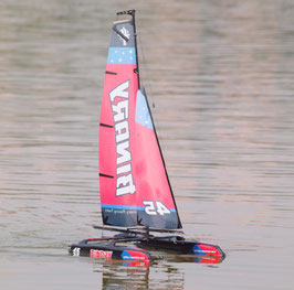 Binary Mini Katamaran Segelboot 2,4GHz , rot