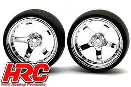 Drift Tires 5-Spoke Chrome Wheels