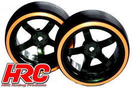 Drift Tires 5-Spoke Slick Black/Orange