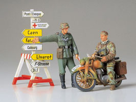 Motorrad Diorama-Set mit Wegweiser