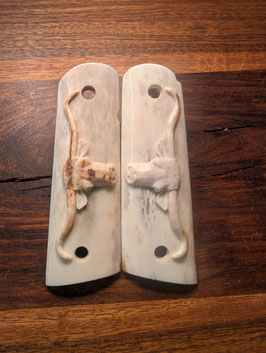 Stag Grips with steer head