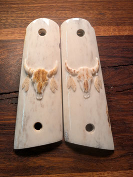 Stag Grips with Bison skull