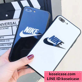 アディダス ナイキ iphonexs max xr スマホケース nike adidas iPhonex/10 保護ケース iPhone8/7 plus カバー 強化ガラス 鏡面デザイン