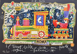 Francesco Musante - Il treno della sera cm 17,5x25 blu